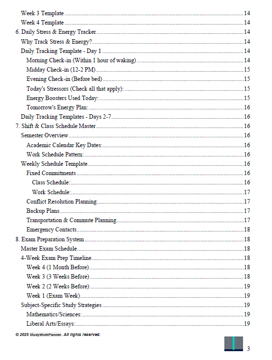 StudyWork Planner