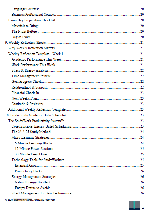 StudyWork Planner