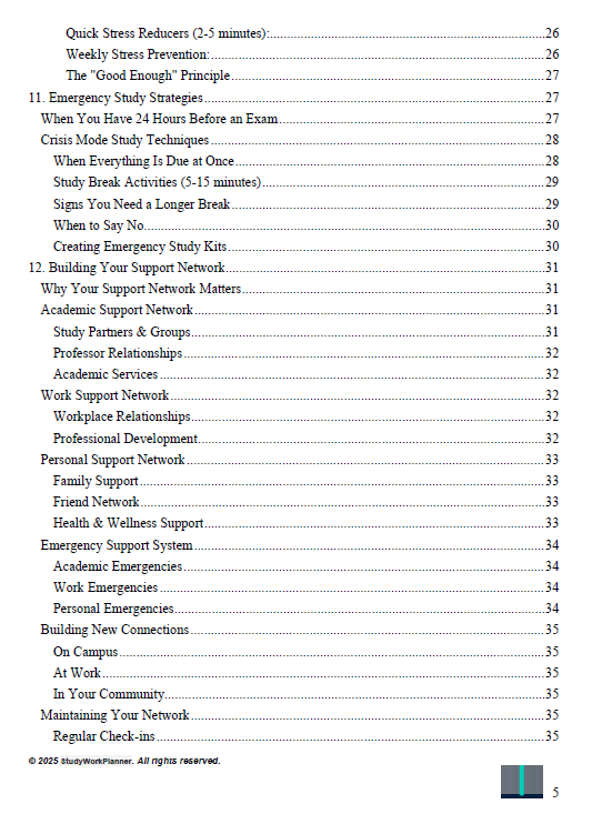 StudyWork Planner